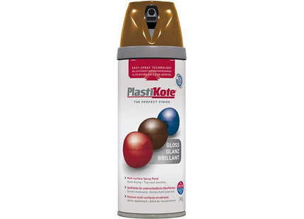 Plastikote Twist & Spray Gloss Chestnut Brown 400ml PlastiKote - RockBottom Nothampton