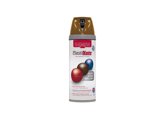 Plastikote Twist & Spray Gloss Chestnut Brown 400ml PlastiKote - RockBottom Nothampton