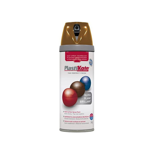 Plastikote Twist & Spray Gloss Chestnut Brown 400ml PlastiKote - RockBottom Nothampton