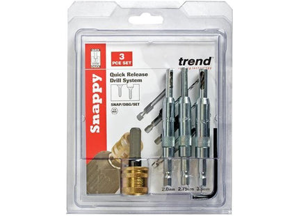 Trend SNAP/DBG/SET Drill Bit Guide Set with Quick Chuck - 5/64in 7/64in & 9/64in Trend - RockBottom Northampton