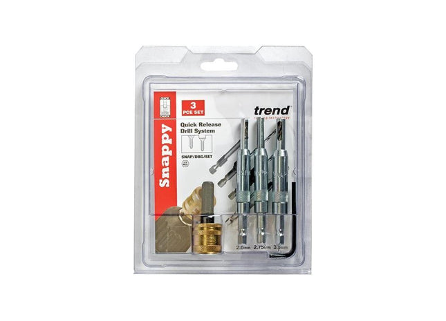 Trend SNAP/DBG/SET Drill Bit Guide Set with Quick Chuck - 5/64in 7/64in & 9/64in Trend - RockBottom Northampton