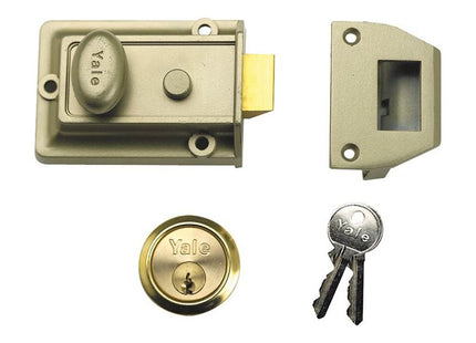 Yale Locks P77 Traditional Nightlatch 60mm Backset Nickel Brass Finish Visi Yale Locks - RockBottom Northampton