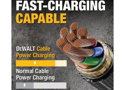 Dewalt Telecoms USB C to Lightning® Reinforced Charging Cable 1.2m (4ft) DEWALT Telecoms - RockBottom Northampton