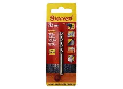 Starrett HSS Split Point Drill Bit 3.0 x 61mm Starrett - RockBottom Nothampton