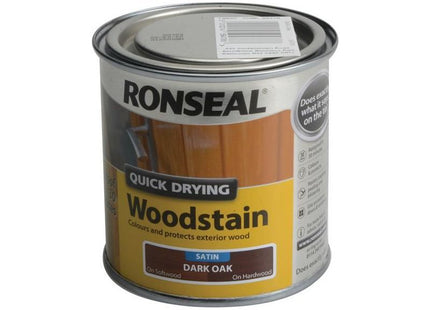 Ronseal Quick Drying Woodstain Satin Dark Oak 250ml Ronseal - RockBottom Nothampton