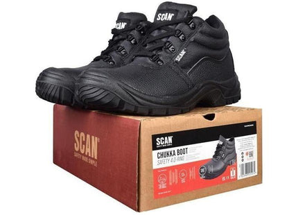 Scan 4 D-Ring Chukka Safety Boots Black UK 6 EUR 40 Scan - RockBottom Nothampton
