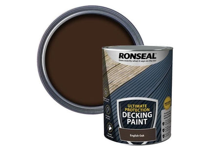 Ronseal Ultimate Protection Decking Paint English Oak 5 litre Ronseal - RockBottom Nothampton