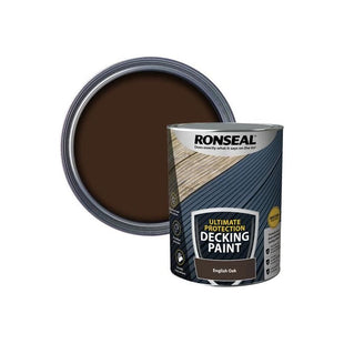 Ronseal Ultimate Protection Decking Paint English Oak 5 litre Ronseal - RockBottom Nothampton