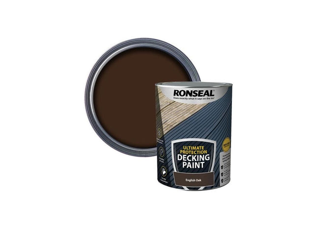 Ronseal Ultimate Protection Decking Paint English Oak 5 litre Ronseal - RockBottom Nothampton
