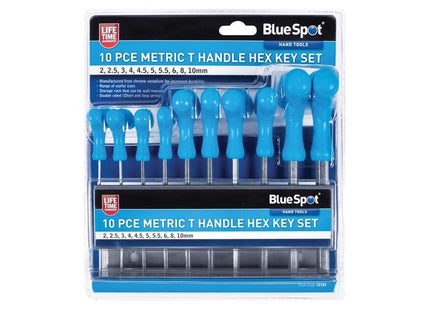 Bluespot Tools Metric T-Handle Hex Key Set, 10 Piece BlueSpot Tools - RockBottom Northampton