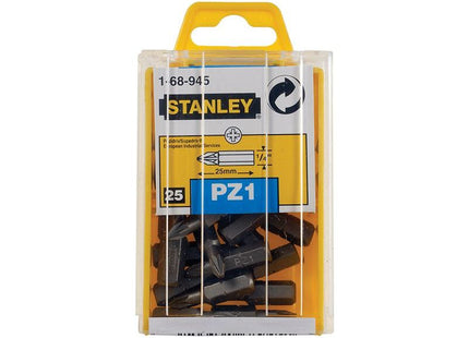 Stanley® Hand Tools Pozidriv Bits PZ1 x 25mm (Box 25) STANLEY® Hand Tools - RockBottom Nothampton