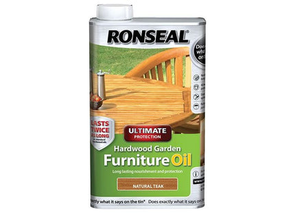 Ronseal Ultimate Protection Hardwood Garden Furniture Oil Natural Teak 1 litre Ronseal - RockBottom Nothampton