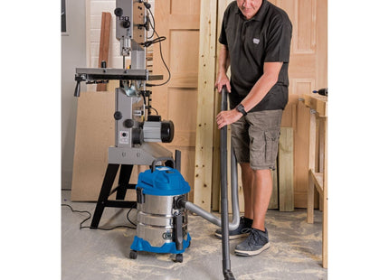 Draper Wet and Dry Vacuum Cleaner with Stainless Steel Tank, 20L, 1250W 20515 Draper - Town Tools 