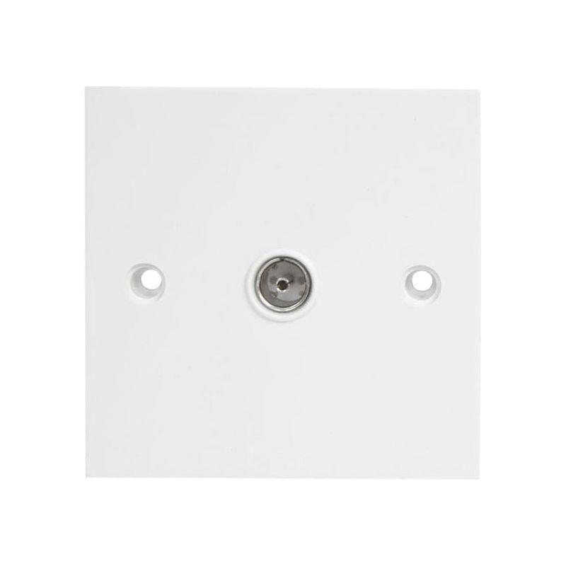 Dencon Single Flush Coax TV Socket White Dencon - RockBottom Northampton