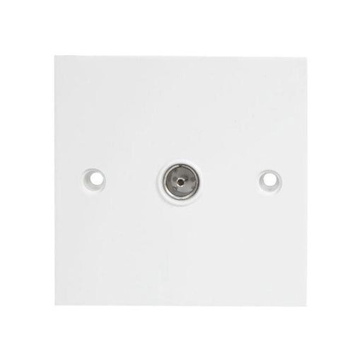 Dencon Single Flush Coax TV Socket White Dencon - RockBottom Northampton