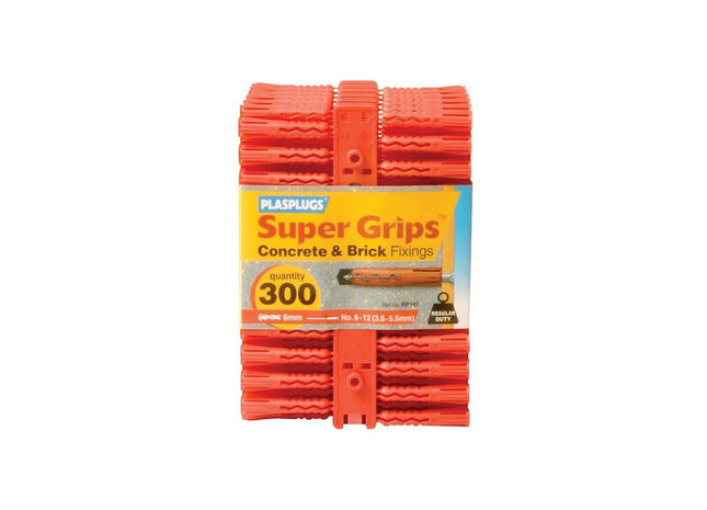 Plasplugs RP 187 Solid Wall Super Grips™ Fixings Red (300) Plasplugs - RockBottom Nothampton