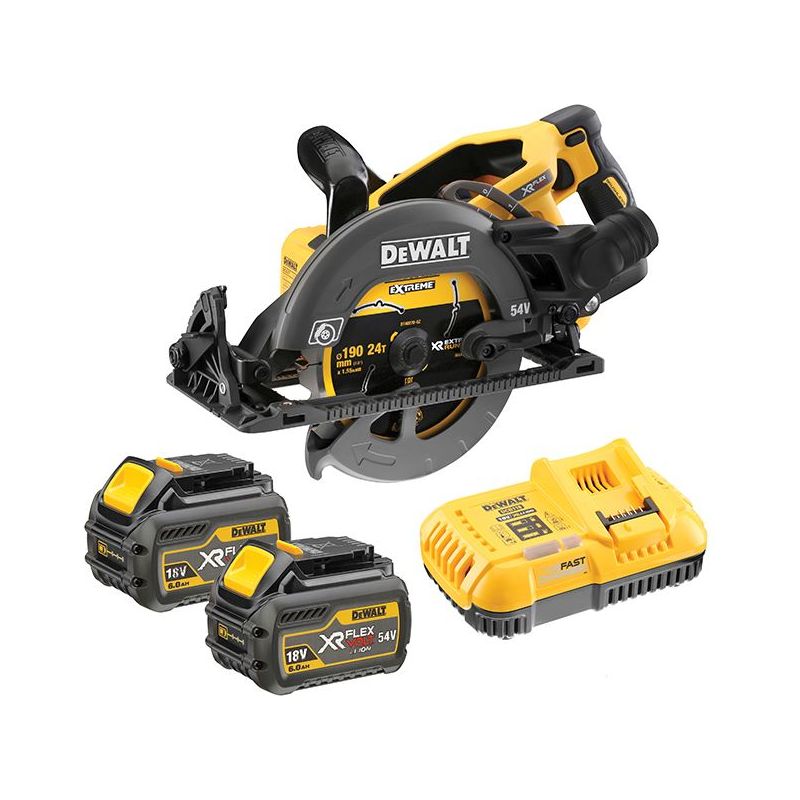 Dewalt Power Tools DCS577T2 FlexVolt XR High Torque Circular Saw 190mm 54V 2 x 2.0Ah Li-ion DeWALT Power Tools - RockBottom Northampton