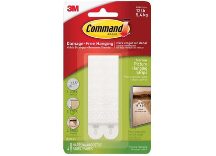 Command™ Narrow Picture Hanging Strips (Pack 4) Command™ - RockBottom Northampton