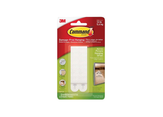 Command™ Narrow Picture Hanging Strips (Pack 4) Command™ - RockBottom Northampton