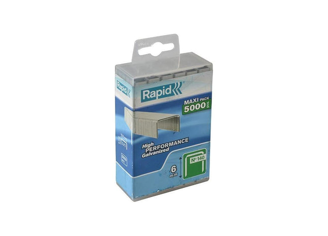 Rapid 140/6 6mm Galvanised Staples (Poly Pack 5000) Rapid - RockBottom Nothampton