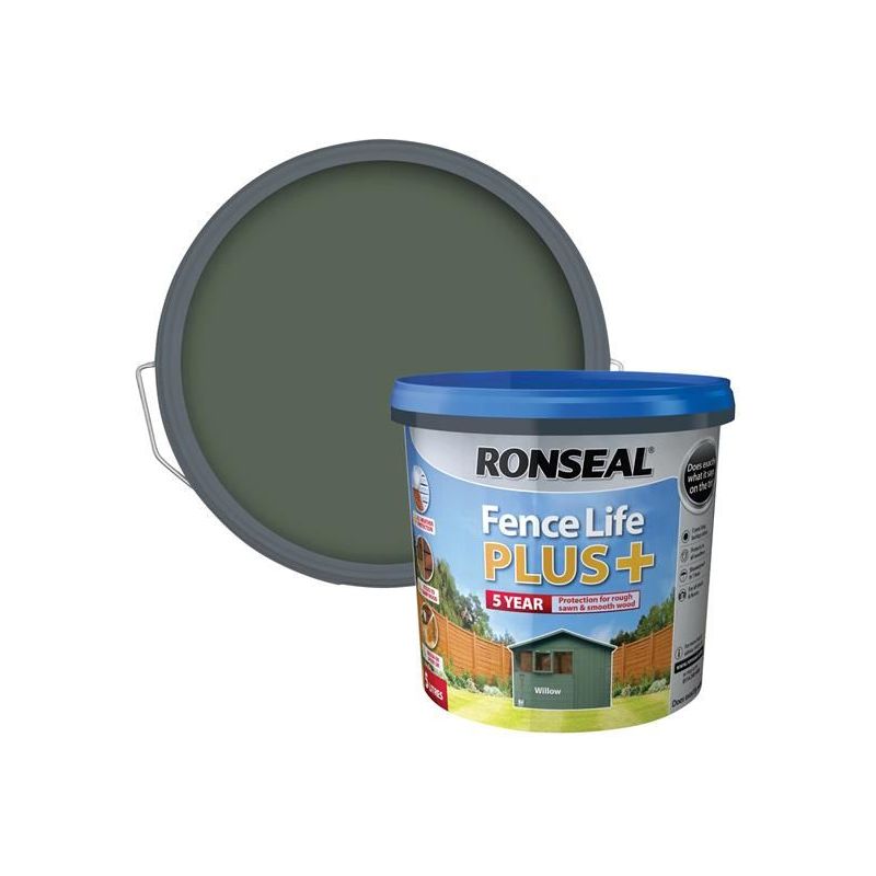 Ronseal Fence Life Plus+ Willow 5 litre Ronseal - RockBottom Nothampton