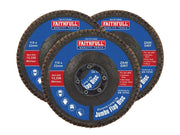 Faithfull Zirconia Abrasive Jumbo Flap Disc 115 x 22mm Mixed Grit (3 Pack) Faithfull - RockBottom Northampton