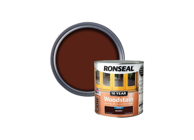 Ronseal 10 Year Woodstain Walnut 2.5 litre Ronseal - RockBottom Nothampton
