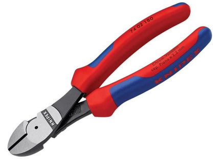 Knipex High Leverage Diagonal Cutters Multi-Component Grip 180mm Knipex - RockBottom Northampton