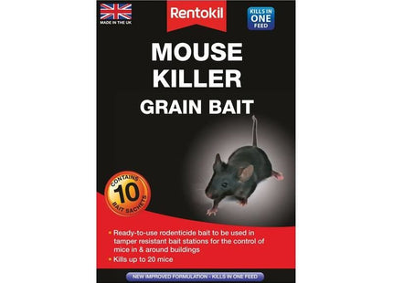 Rentokil Mouse Killer Grain Bait (Sachets 10) Rentokil - RockBottom Nothampton