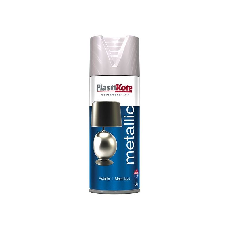 Plastikote Metallic Spray Brushed Nickel 400ml PlastiKote - RockBottom Nothampton
