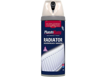 Plastikote Twist & Spray Radiator Magnolia 400ml PlastiKote - RockBottom Nothampton
