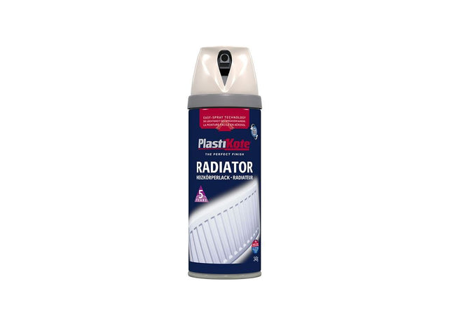 Plastikote Twist & Spray Radiator Magnolia 400ml PlastiKote - RockBottom Nothampton