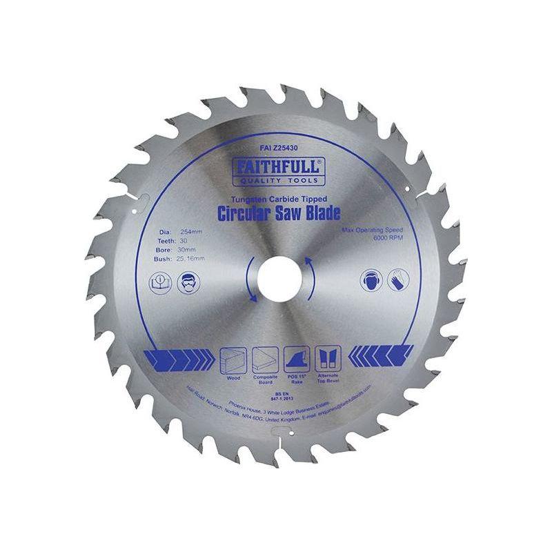 Faithfull TCT Circular Saw Blade 250 x 30mm x 24T POS Faithfull - RockBottom Northampton