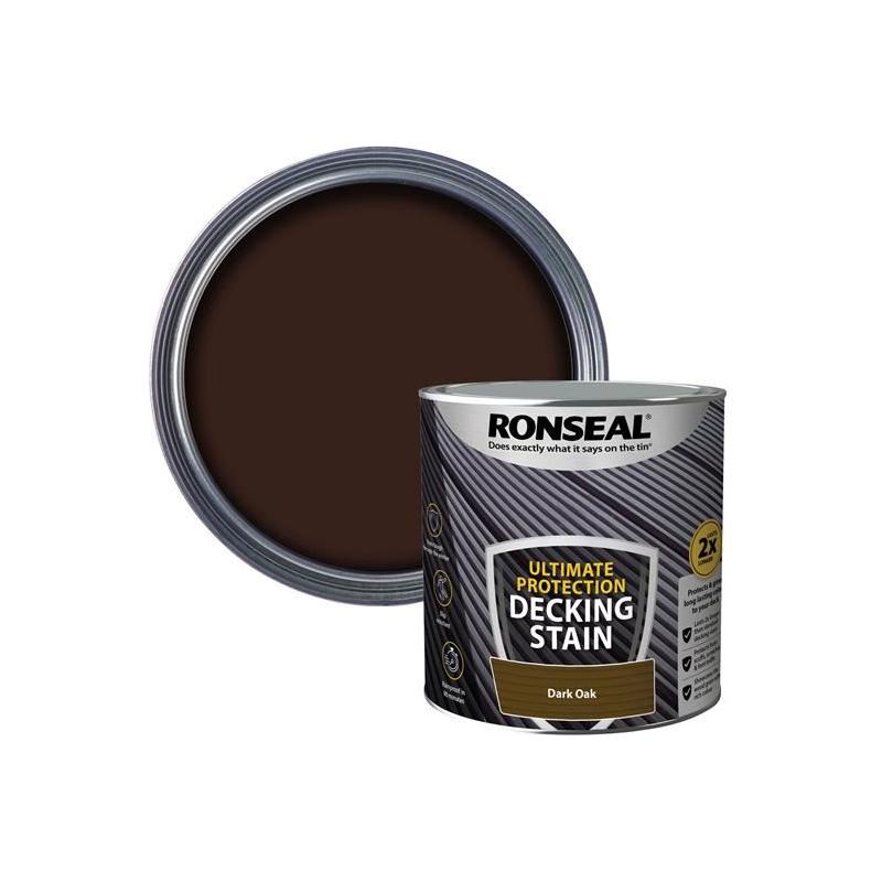 Ronseal Ultimate Protection Decking Stain Dark Oak 2.5 litre Ronseal - RockBottom Nothampton
