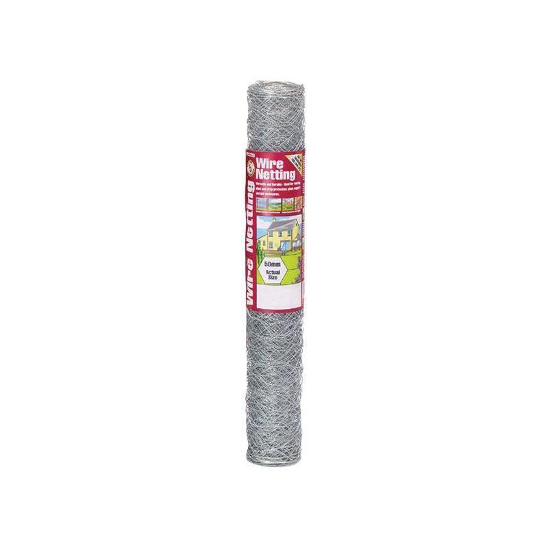Gardman Galvanised Wire Netting 50mm² Hexagon, 10 x 0.6m Gardman - RockBottom Northampton