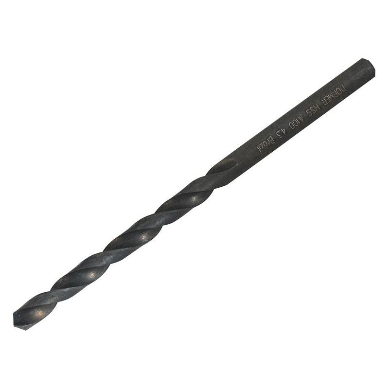 Dormer A100 HSS Jobber Drill Bit 4.30mm OL:80mm WL:47mm Dormer - RockBottom Northampton