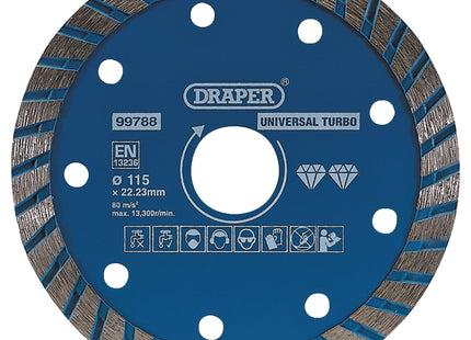 Draper Turbo Diamond Blade, 115mm 99788 Draper - Town Tools 