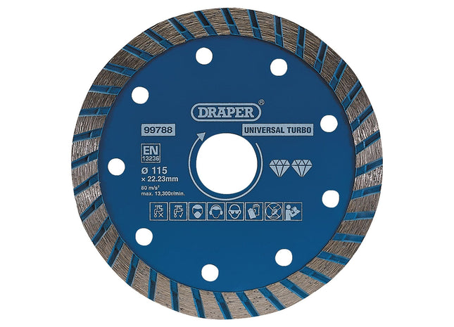 Draper Turbo Diamond Blade, 115mm 99788 Draper - Town Tools 