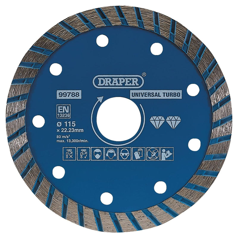 Draper Turbo Diamond Blade, 115mm 99788 Draper - Town Tools 