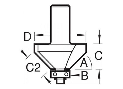 Trend 46/37 x 1/4 TCT Bearing Guided Chamfer 45° 31.8 x 12mm Trend - RockBottom Northampton