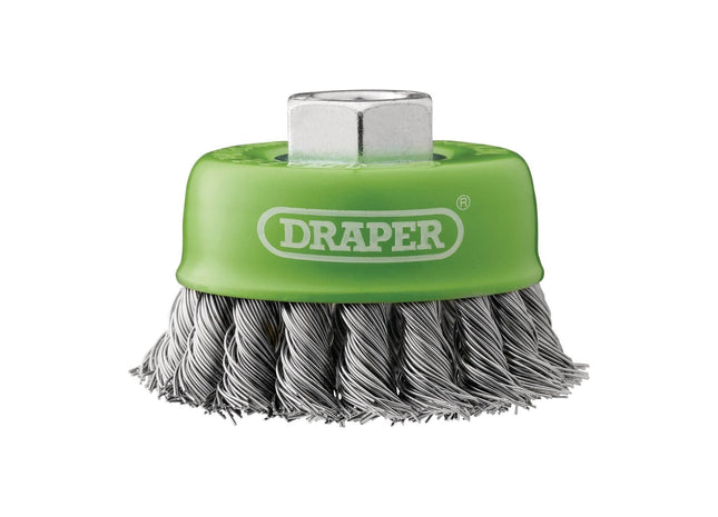 Draper Stainless-Steel Twist-Knot Wire Cup Brush, 75mm, M14 Draper - Town Tools