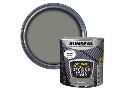Ronseal Ultimate Protection Decking Stain Stone Grey 2.5 litre Ronseal - RockBottom Nothampton