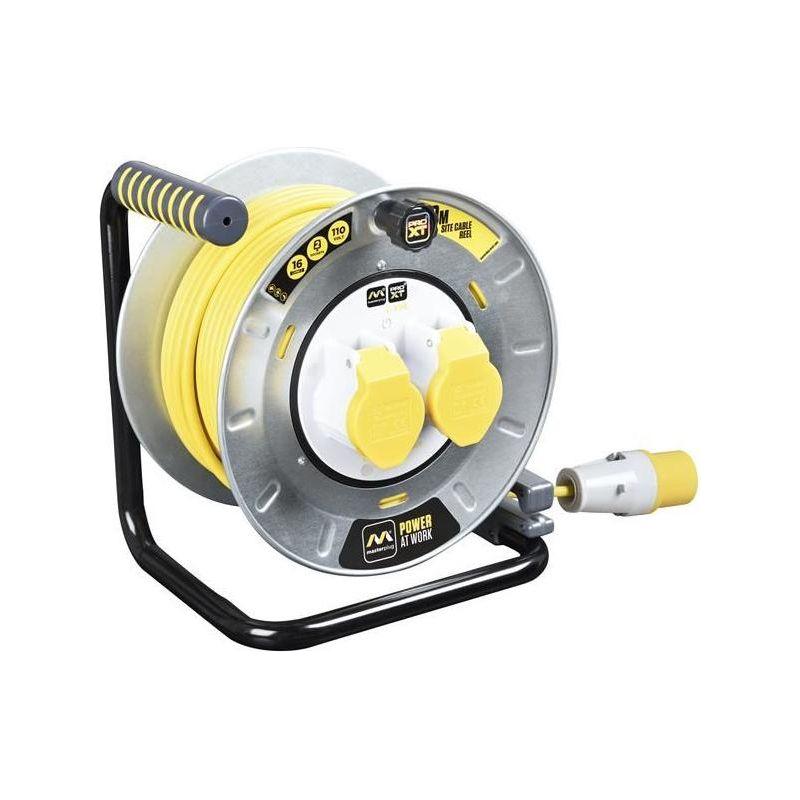 Masterplug PRO-XT Metal Cable Reel 110V 16A Thermal Cut-Out 30m Masterplug - RockBottom Northampton