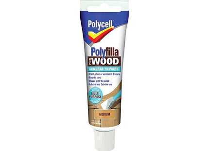 Polycell Polyfilla For Wood General Repairs Tube Medium 75g Polycell - RockBottom Nothampton