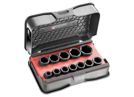 Facom 6-Point Stubby Impact Socket Set 1/2in SQDR, 12 Piece Facom - RockBottom Northampton