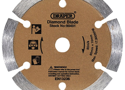 Draper Segmented Diamond Blade, 85mm 90491 Draper - Town Tools 