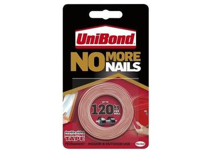 Unibond No More Nails Indoor & Outdoor Permanent Mounting Tape Roll 19mm x 1.5m UniBond - RockBottom Northampton