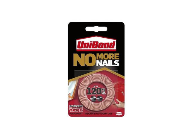 Unibond No More Nails Indoor & Outdoor Permanent Mounting Tape Roll 19mm x 1.5m UniBond - RockBottom Northampton