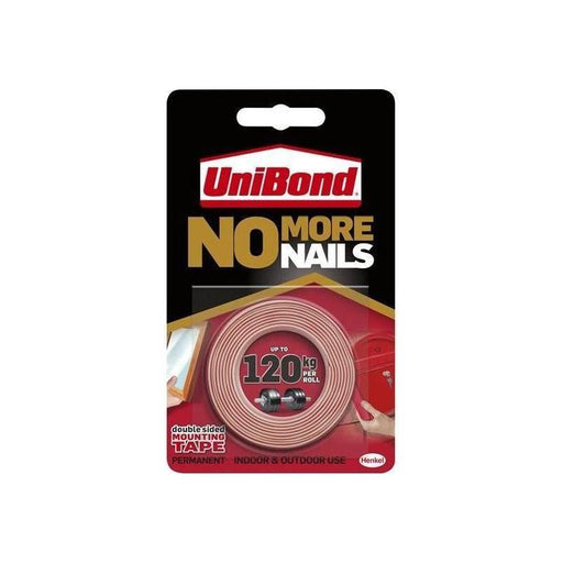 Unibond No More Nails Indoor & Outdoor Permanent Mounting Tape Roll 19mm x 1.5m UniBond - RockBottom Northampton