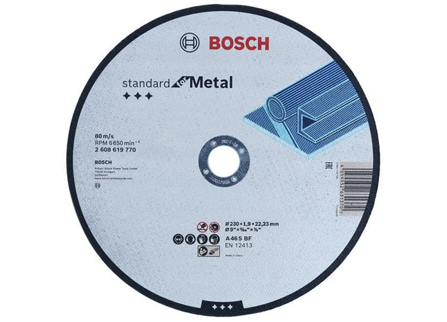 Bosch Powertool Accessories Std Metal Straight Cut Disc 230Mm Bosch Powertool Accessories - RockBottom Northampton